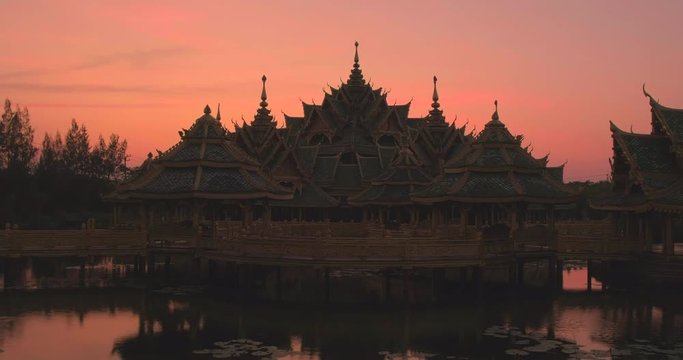 Beautiful buddhist temple " Pavilion of Enlightened " in Ancient City, Bangkok