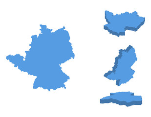 Obraz premium Grmany isometric map vector illustration, country isolated on a white background.