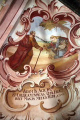 Fresco painting on the ceiling of the church