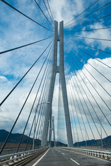 多々羅大橋　Tatara Bridge located boundary between Onomichi city, Hiroshima pref. and Imabari city, Ehime pref. Japan.