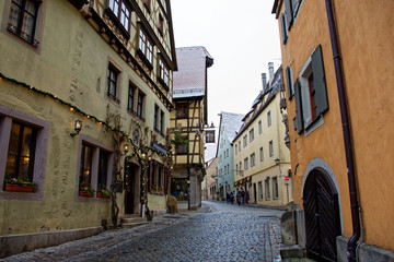 Fototapeta na wymiar the ancient beauty of the city of Rothenburg ob der Tauber is fascinating
