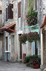 Ancient street in the city of Novigrad Istria Croatia