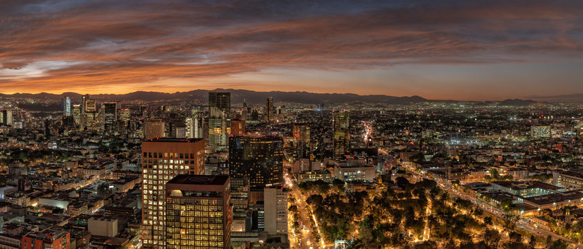 Mexico city aerial view panorama © Andrea Izzotti