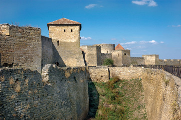 Fortress tower of the medieval ackerman fortress. Belgorod Dnestrovsky, Odessa region, Ukraine
