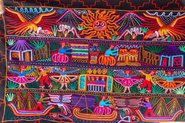 Rugged andean textile and fabrics. Peru