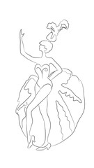 vector illustration of a dancer, drawing by lines