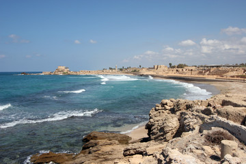 Fototapeta na wymiar Ancient city Caesarea from Israel