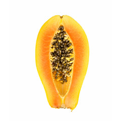 papaya isolated on white background