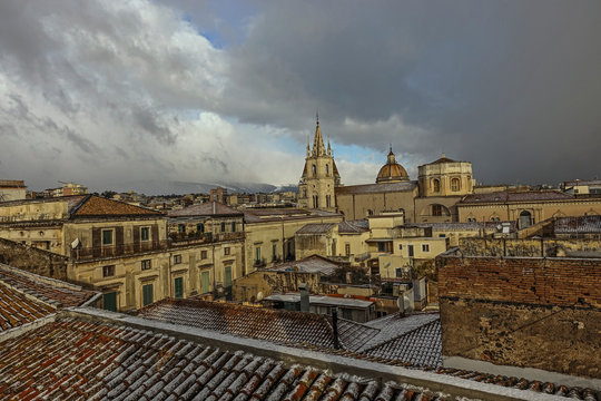 Cartolina di Acireale innevata - 96