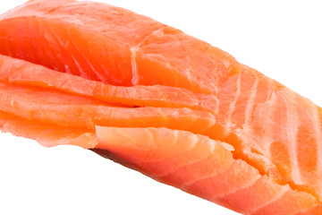 Fillet of trout isolated on white background