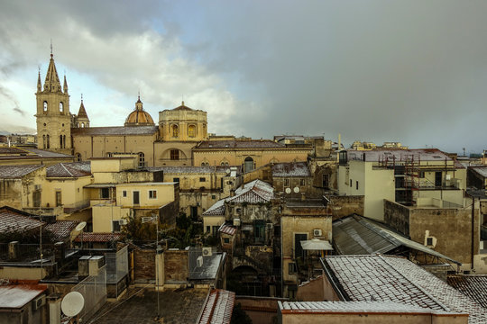 Cartolina di Acireale sotto la neve - 106