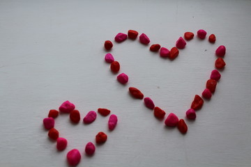 hearts on white background