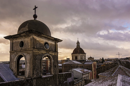 cartolina di Acireale nevicata storica - 121