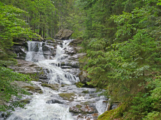Obraz na płótnie Canvas Rieslochwasserfälle - Risslochwasserfälle bei Bodenmais, größter Wasserfall im Bayerischen Wald