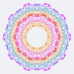 Abstract Vector Pattern With Floral Mandala. For Modern Interiors Design, Wallpaper, Textile Industry. Rainbow color