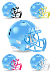 American football helmet helmets blue colours mask