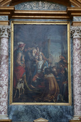 Saint Francis of Paola and King Louis XI, church of Saint Vitale, Parma, Emilia-Romagna, Italy