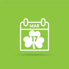St Patrick's Day calendar. March 17th illustration