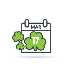 St Patrick's Day calendar. March 17th illustration