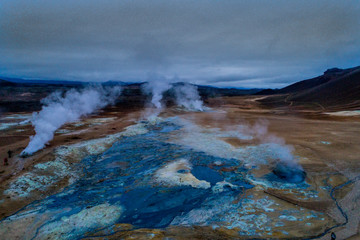 Icelandic aerial photography captured by drone.Beautiful landscape in Hveraronf,  in an area of...