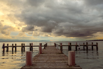 Heavy clouds above Lake Geneva.