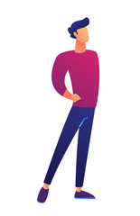 Confident businessman standing with hands in the pockets vector illustration