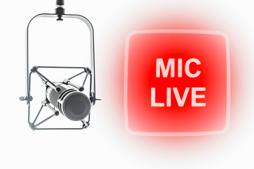 Professional micProfessional microphone in radio studio on airrophone in radio studio on air