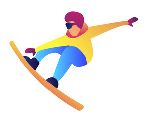 Fototapeta premium Snowboarder jumping vector illustration