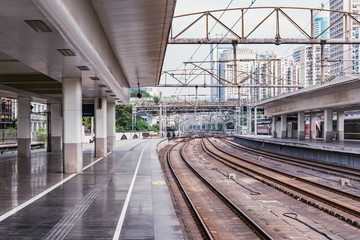 Fototapeta na wymiar Railway station at day time. Shenzhen. China.