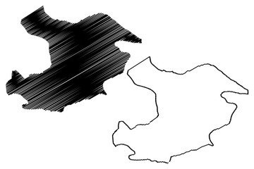 Qazvin Province (Provinces of Iran, Islamic Republic of Iran, Persia) map vector illustration, scribble sketch Qazvin map