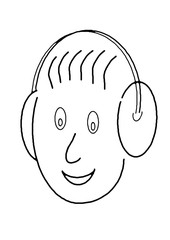 head with headphones