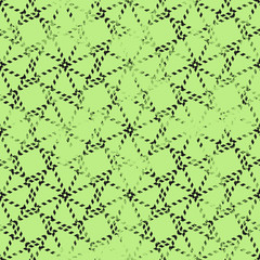 Seamless abstract pattern. Texture in green and black colors.