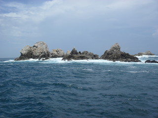 Fototapeta na wymiar Pacific Ocean In Huatulco Mexico