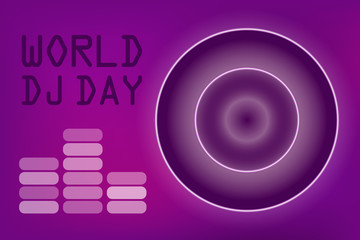 World DJ day banner. Disco club and night