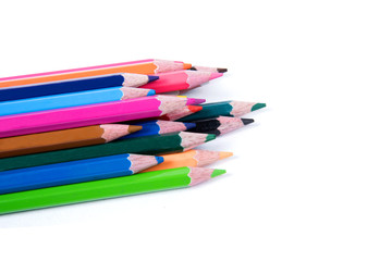 Color Pencils Isolated On White Background