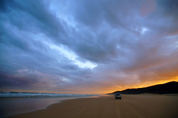 Sunset at 70 Miles Beach - Fraser Island - Australia