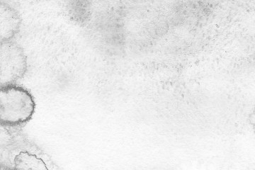 Silver watercolor and ink paper textures on white background. Chaotic stylish abstract organic design.