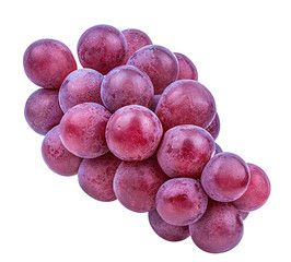 Fresh purple grapes isolated on white background with clipping pass
