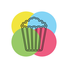 vector pop corn, popcorn box illustration isolated
