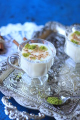 glass cup of salep, milky hot drink of türkey