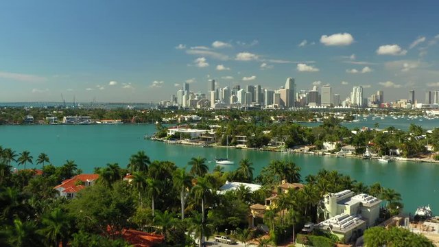 Aerial Miami Beach stock drone video 4k