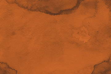 Orange watercolor texture with abstract washes and brush strokes on the white paper background.