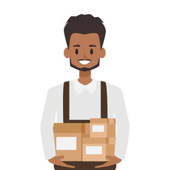 Staff man to deliver goods product. Customer service from store.