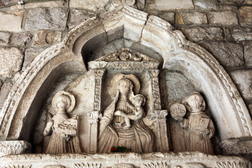 Detail of grand gate of old town of Kotor, Montenegro