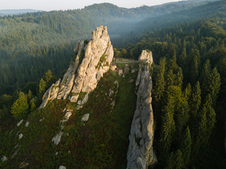 Obraz premium Tustan fortress - archeological and natural monument of national significance in Urych