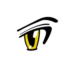 Yellow Manga Eye - Vector Graphic