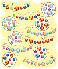 Match the beads and necklace puzzle for girl