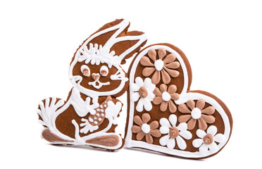ginger cookie hare isolated