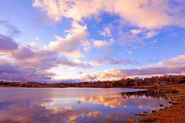 natural scenery of the princess lake of Ulan cloth in Inner Mongolia