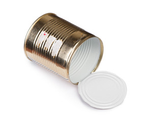 Opened empty tin can